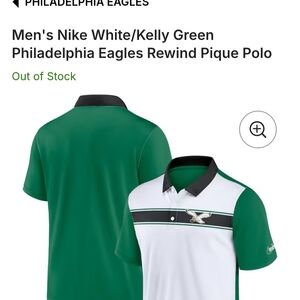 Nike Men's Eagles Polo Shirt in White and Kelly Green
